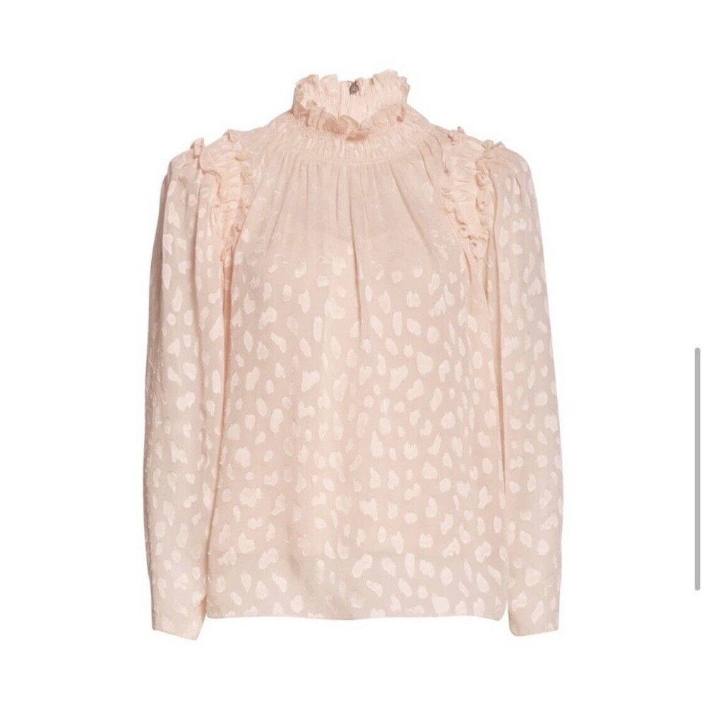 Rebecca Taylor Cleo Leopard Silk Blend Top size 8 - Picture 5 of 12